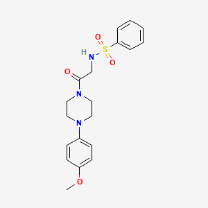 molecular formula C19H23N3O4S B3447396 N-{2-[4-(4-Methoxy-phenyl)-piperazin-1-yl]-2-oxo-ethyl}-benzenesulfonamide 