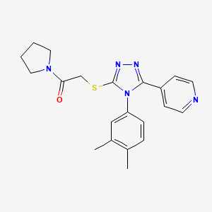 molecular formula C21H23N5OS B3447401 4-(4-(3,4-dimethylphenyl)-5-{[2-oxo-2-(1-pyrrolidinyl)ethyl]thio}-4H-1,2,4-triazol-3-yl)pyridine 