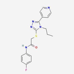molecular formula C18H18FN5OS B3447414 N-(4-fluorophenyl)-2-{[4-propyl-5-(4-pyridinyl)-4H-1,2,4-triazol-3-yl]thio}acetamide 