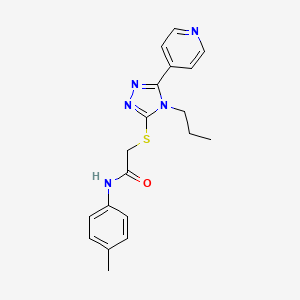 molecular formula C19H21N5OS B3447424 N-(4-methylphenyl)-2-{[4-propyl-5-(4-pyridinyl)-4H-1,2,4-triazol-3-yl]thio}acetamide 