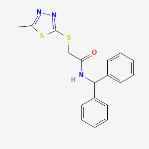 molecular formula C18H17N3OS2 B3447432 N-(diphenylmethyl)-2-[(5-methyl-1,3,4-thiadiazol-2-yl)thio]acetamide 