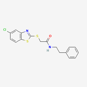 molecular formula C17H15ClN2OS2 B3447443 2-[(5-chloro-1,3-benzothiazol-2-yl)thio]-N-(2-phenylethyl)acetamide 