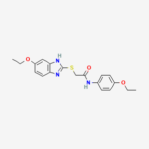molecular formula C19H21N3O3S B3447448 2-[(5-ethoxy-1H-benzimidazol-2-yl)thio]-N-(4-ethoxyphenyl)acetamide 