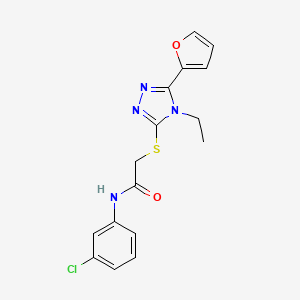 molecular formula C16H15ClN4O2S B3447456 N-(3-chlorophenyl)-2-{[4-ethyl-5-(2-furyl)-4H-1,2,4-triazol-3-yl]thio}acetamide CAS No. 618413-08-4