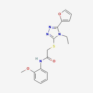 molecular formula C17H18N4O3S B3447457 2-{[4-ethyl-5-(2-furyl)-4H-1,2,4-triazol-3-yl]thio}-N-(2-methoxyphenyl)acetamide 