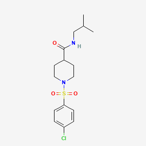 molecular formula C16H23ClN2O3S B3447469 1-[(4-chlorophenyl)sulfonyl]-N-isobutyl-4-piperidinecarboxamide 