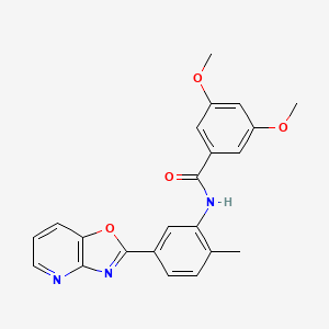 molecular formula C22H19N3O4 B3447475 3,5-dimethoxy-N-(2-methyl-5-[1,3]oxazolo[4,5-b]pyridin-2-ylphenyl)benzamide 