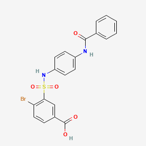 molecular formula C20H15BrN2O5S B3447484 3-({[4-(benzoylamino)phenyl]amino}sulfonyl)-4-bromobenzoic acid 