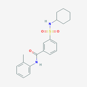molecular formula C20H24N2O3S B3447491 3-[(cyclohexylamino)sulfonyl]-N-(2-methylphenyl)benzamide 