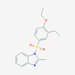 molecular formula C18H20N2O3S B344750 1-[(4-Ethoxy-3-ethylphenyl)sulfonyl]-2-methylbenzimidazole CAS No. 898639-02-6