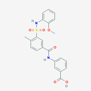 molecular formula C22H20N2O6S B3447508 3-[(3-{[(2-methoxyphenyl)amino]sulfonyl}-4-methylbenzoyl)amino]benzoic acid 