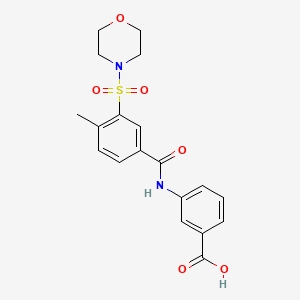 molecular formula C19H20N2O6S B3447513 3-{[4-methyl-3-(4-morpholinylsulfonyl)benzoyl]amino}benzoic acid 
