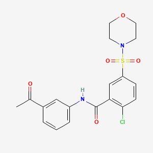 molecular formula C19H19ClN2O5S B3447515 N-(3-acetylphenyl)-2-chloro-5-(4-morpholinylsulfonyl)benzamide 