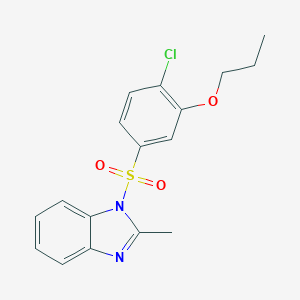 molecular formula C17H17ClN2O3S B344752 1-Chloro-4-[(2-methylbenzimidazolyl)sulfonyl]-2-propoxybenzene CAS No. 898646-98-5