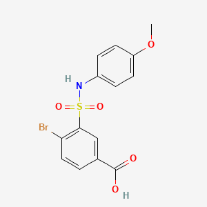 molecular formula C14H12BrNO5S B3447528 4-bromo-3-{[(4-methoxyphenyl)amino]sulfonyl}benzoic acid 