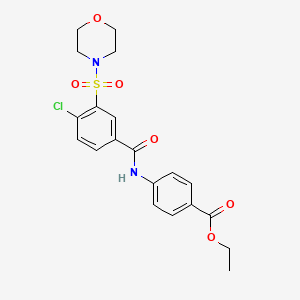 molecular formula C20H21ClN2O6S B3447529 ethyl 4-{[4-chloro-3-(4-morpholinylsulfonyl)benzoyl]amino}benzoate 