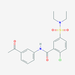 molecular formula C19H21ClN2O4S B3447535 N-(3-acetylphenyl)-2-chloro-5-[(diethylamino)sulfonyl]benzamide 