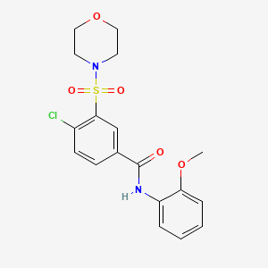 molecular formula C18H19ClN2O5S B3447540 4-chloro-N-(2-methoxyphenyl)-3-(4-morpholinylsulfonyl)benzamide 