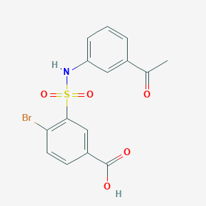 molecular formula C15H12BrNO5S B3447551 3-{[(3-acetylphenyl)amino]sulfonyl}-4-bromobenzoic acid 