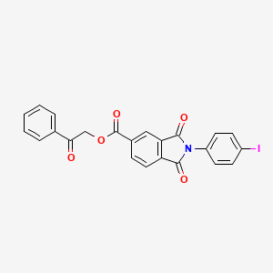 molecular formula C23H14INO5 B3447582 2-oxo-2-phenylethyl 2-(4-iodophenyl)-1,3-dioxo-5-isoindolinecarboxylate 