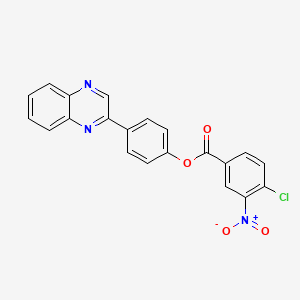 molecular formula C21H12ClN3O4 B3447585 4-(2-quinoxalinyl)phenyl 4-chloro-3-nitrobenzoate 