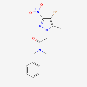 molecular formula C14H15BrN4O3 B3447593 N-benzyl-2-(4-bromo-5-methyl-3-nitro-1H-pyrazol-1-yl)-N-methylacetamide 
