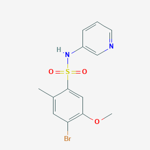 molecular formula C13H13BrN2O3S B344760 [(4-Bromo-5-methoxy-2-methylphenyl)sulfonyl]-3-pyridylamine CAS No. 898650-87-8