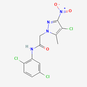 molecular formula C12H9Cl3N4O3 B3447600 2-(4-chloro-5-methyl-3-nitro-1H-pyrazol-1-yl)-N-(2,5-dichlorophenyl)acetamide 