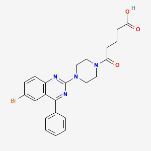 molecular formula C23H23BrN4O3 B3447609 5-[4-(6-bromo-4-phenyl-2-quinazolinyl)-1-piperazinyl]-5-oxopentanoic acid 