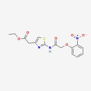 molecular formula C15H15N3O6S B3447616 ethyl (2-{[(2-nitrophenoxy)acetyl]amino}-1,3-thiazol-4-yl)acetate 