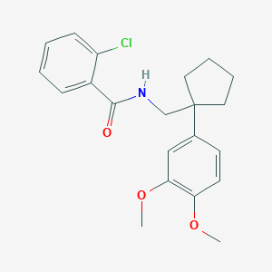 molecular formula C21H24ClNO3 B3447623 2-chloro-N-{[1-(3,4-dimethoxyphenyl)cyclopentyl]methyl}benzamide 
