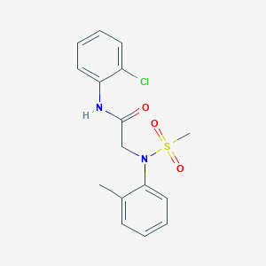 molecular formula C16H17ClN2O3S B3447636 N~1~-(2-chlorophenyl)-N~2~-(2-methylphenyl)-N~2~-(methylsulfonyl)glycinamide 