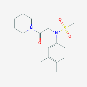 molecular formula C16H24N2O3S B3447642 N-(3,4-dimethylphenyl)-N-[2-oxo-2-(1-piperidinyl)ethyl]methanesulfonamide 