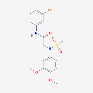 molecular formula C17H19BrN2O5S B3447665 N~1~-(3-bromophenyl)-N~2~-(3,4-dimethoxyphenyl)-N~2~-(methylsulfonyl)glycinamide 