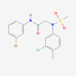 molecular formula C16H16BrClN2O3S B3447670 N~1~-(3-bromophenyl)-N~2~-(3-chloro-4-methylphenyl)-N~2~-(methylsulfonyl)glycinamide 