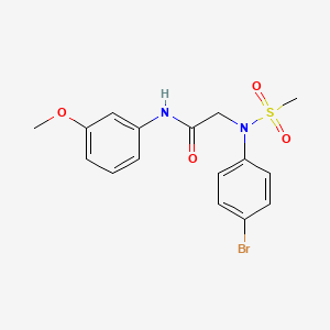 molecular formula C16H17BrN2O4S B3447677 N~2~-(4-bromophenyl)-N~1~-(3-methoxyphenyl)-N~2~-(methylsulfonyl)glycinamide CAS No. 6177-29-3