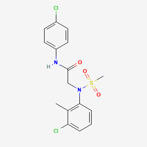 molecular formula C16H16Cl2N2O3S B3447685 N~2~-(3-chloro-2-methylphenyl)-N~1~-(4-chlorophenyl)-N~2~-(methylsulfonyl)glycinamide 