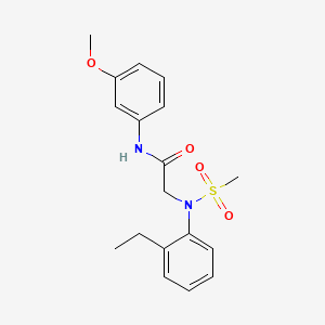 molecular formula C18H22N2O4S B3447693 N~2~-(2-ethylphenyl)-N~1~-(3-methoxyphenyl)-N~2~-(methylsulfonyl)glycinamide 