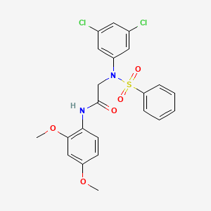molecular formula C22H20Cl2N2O5S B3447706 N~2~-(3,5-dichlorophenyl)-N~1~-(2,4-dimethoxyphenyl)-N~2~-(phenylsulfonyl)glycinamide 