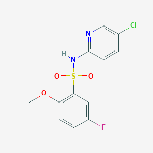 molecular formula C12H10ClFN2O3S B344771 N-(5-chloropyridin-2-yl)-5-fluoro-2-methoxybenzenesulfonamide CAS No. 898653-92-4