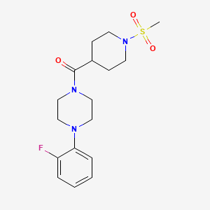 molecular formula C17H24FN3O3S B3447712 1-(2-fluorophenyl)-4-{[1-(methylsulfonyl)-4-piperidinyl]carbonyl}piperazine 