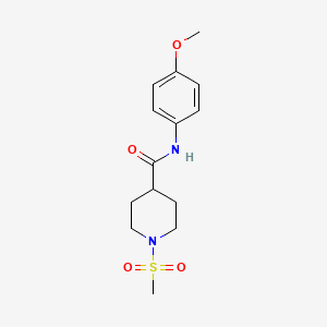 molecular formula C14H20N2O4S B3447714 N-(4-methoxyphenyl)-1-(methylsulfonyl)-4-piperidinecarboxamide 