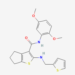 molecular formula C21H22N2O3S2 B3447731 N-(2,5-dimethoxyphenyl)-2-[(2-thienylmethyl)amino]-5,6-dihydro-4H-cyclopenta[b]thiophene-3-carboxamide 