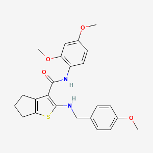 molecular formula C24H26N2O4S B3447736 N-(2,4-dimethoxyphenyl)-2-[(4-methoxybenzyl)amino]-5,6-dihydro-4H-cyclopenta[b]thiophene-3-carboxamide 