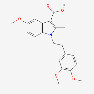 molecular formula C21H23NO5 B3447740 1-[2-(3,4-dimethoxyphenyl)ethyl]-5-methoxy-2-methyl-1H-indole-3-carboxylic acid 