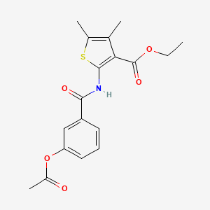 molecular formula C18H19NO5S B3447744 ethyl 2-{[3-(acetyloxy)benzoyl]amino}-4,5-dimethyl-3-thiophenecarboxylate 