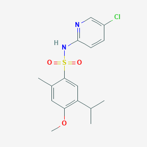 molecular formula C16H19ClN2O3S B344776 N-(5-chloropyridin-2-yl)-4-methoxy-2-methyl-5-propan-2-ylbenzenesulfonamide CAS No. 898647-39-7