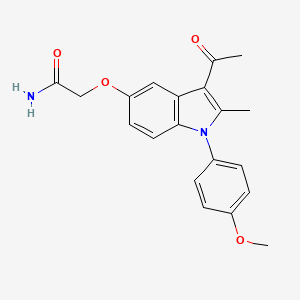 2-{[3-acetyl-1-(4-methoxyphenyl)-2-methyl-1H-indol-5-yl]oxy}acetamide