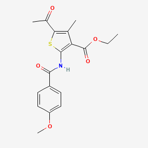 molecular formula C18H19NO5S B3447768 ethyl 5-acetyl-2-[(4-methoxybenzoyl)amino]-4-methyl-3-thiophenecarboxylate 