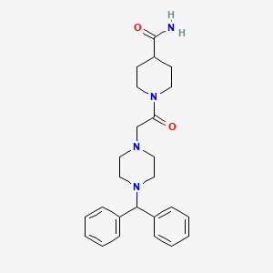 molecular formula C25H32N4O2 B3447779 1-{[4-(diphenylmethyl)-1-piperazinyl]acetyl}-4-piperidinecarboxamide 